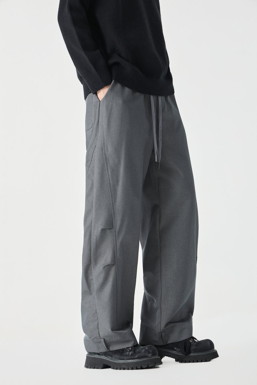 Grey Barrel Pants Back view | Weezy