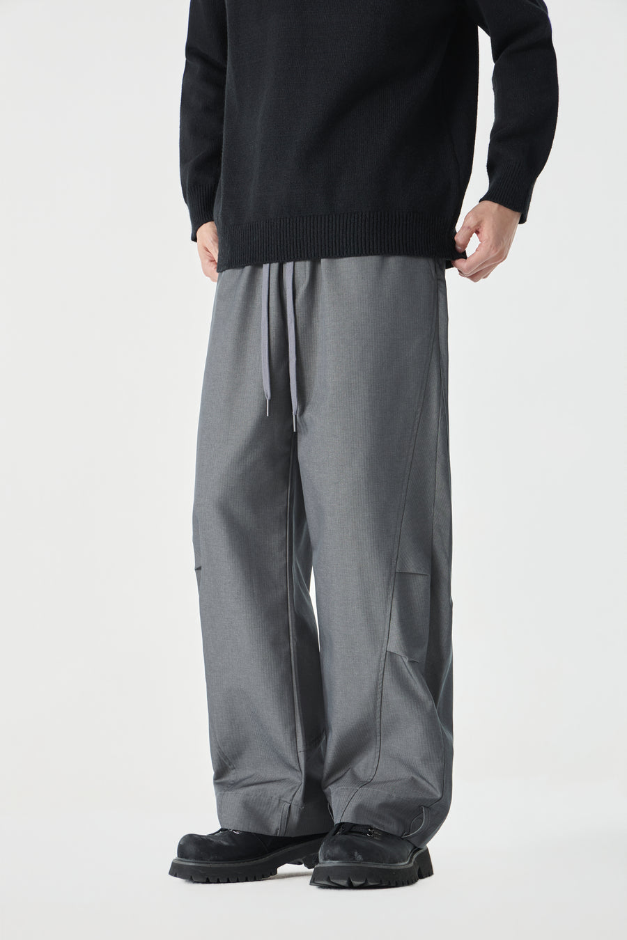 Grey Barrel Pants Close-up | Weezy