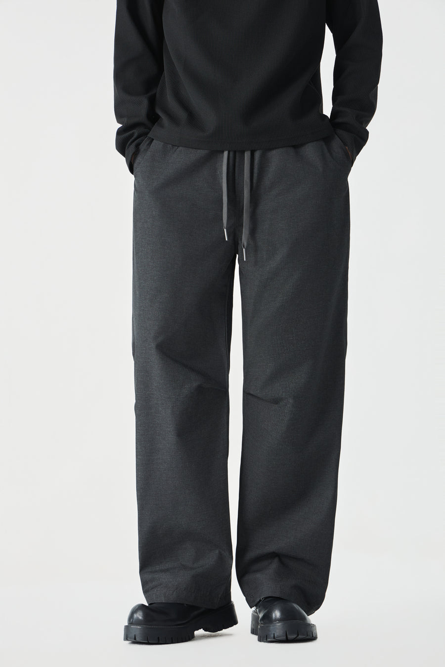 Jet Black Barrel Pants Flat lay | Weezy
