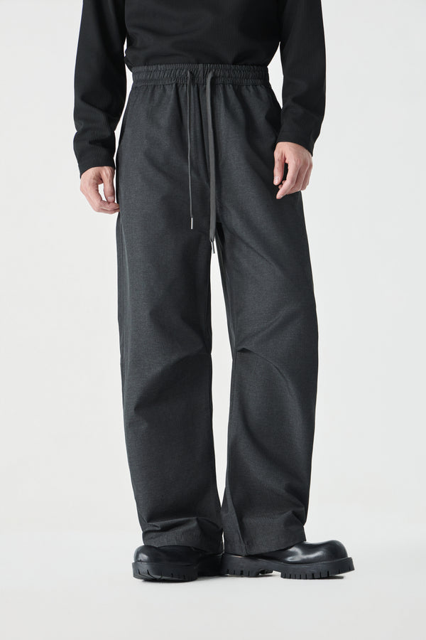 Jet Black Barrel Pants Front view | Weezy