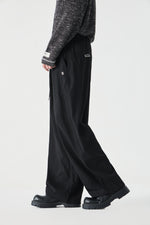 Jet Black Column Trousers Front view | Weezy
