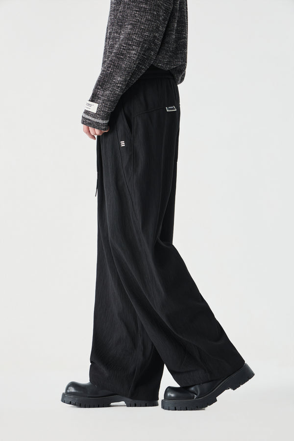 Jet Black Column Trousers Front view | Weezy