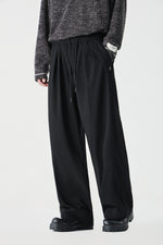 Jet Black Column Trousers Flat lay | Weezy