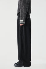 Jet Black Column Trousers Detail view | Weezy