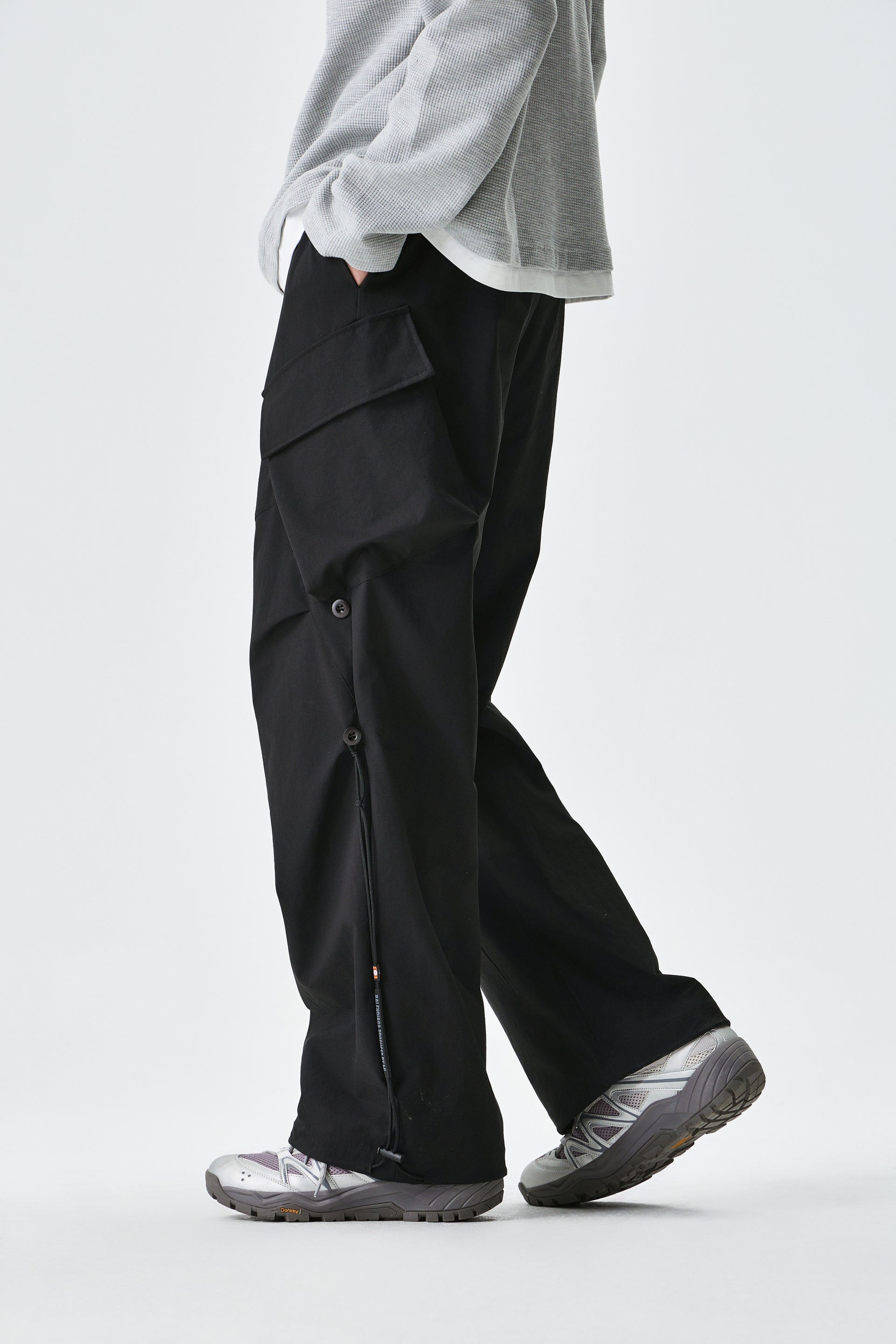 Black Urban Drifter Utility Cargo Pants