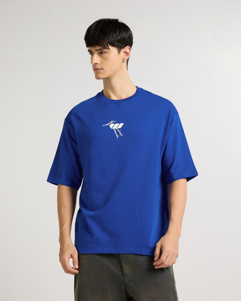 Premium Royal Blue Its Okay  Oversized T-shirt Side view | Weezy