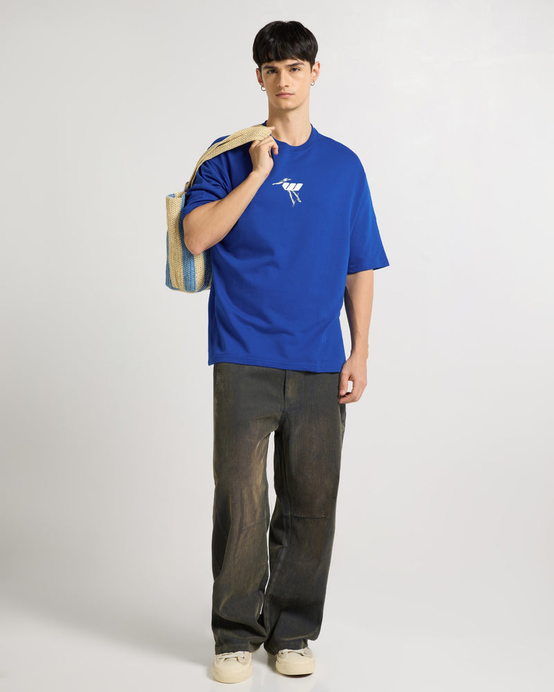 Premium Royal Blue Its Okay  Oversized T-shirt Lifestyle view | Weezy