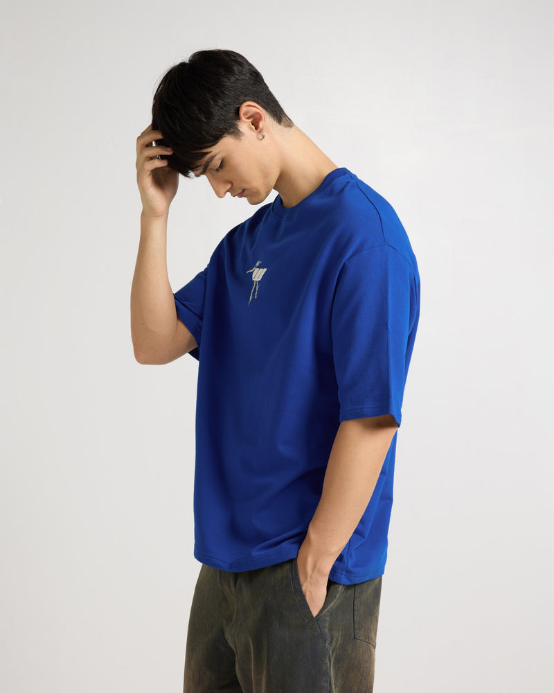 Premium Royal Blue Its Okay  Oversized T-shirt Model view | Weezy