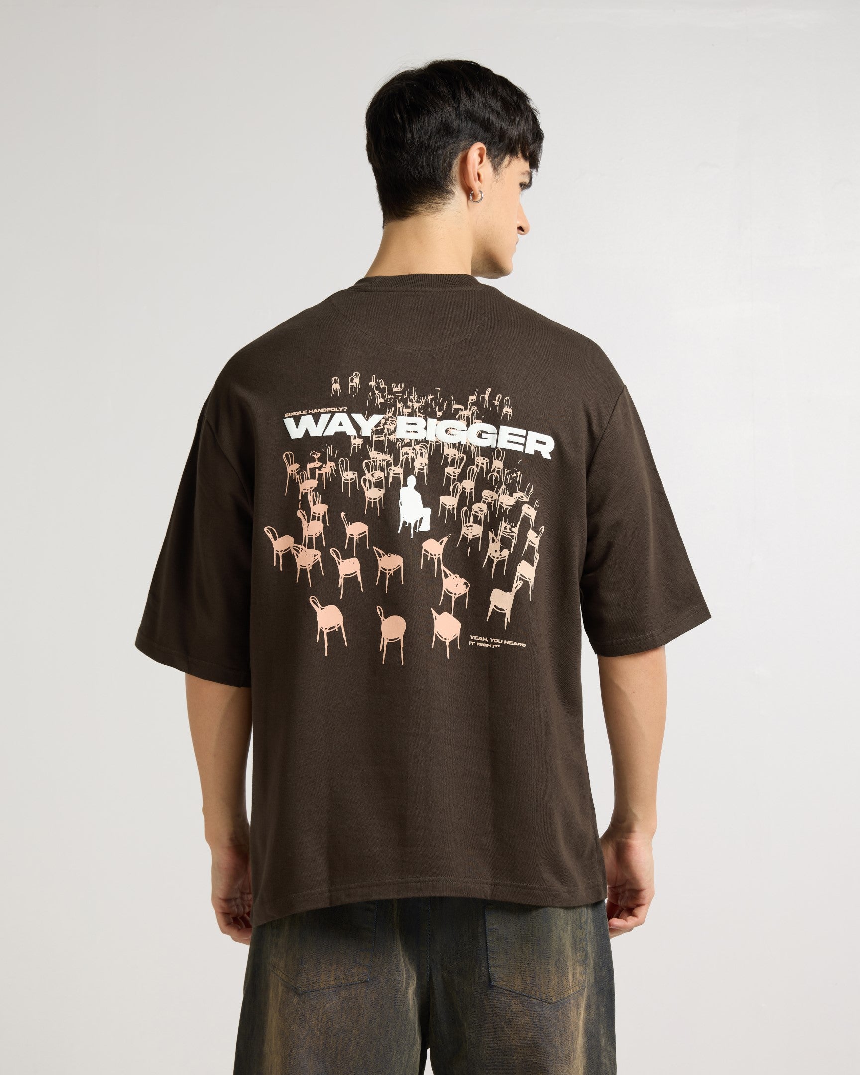 Premium Chocolate Brown Way Bigger  Oversized T-shirt