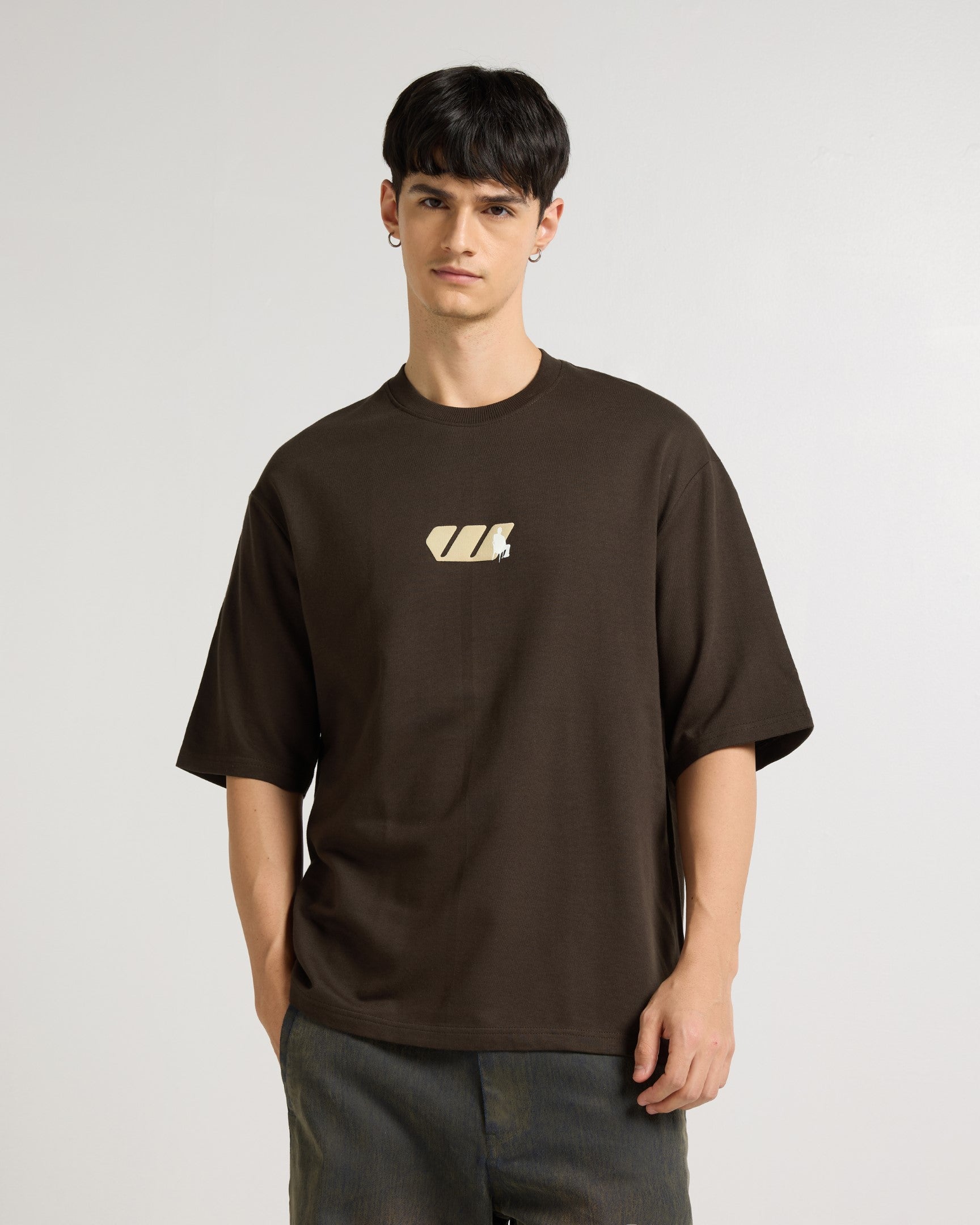 Premium Chocolate Brown Way Bigger  Oversized T-shirt