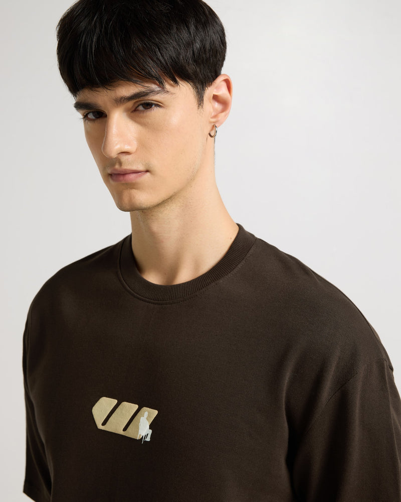 Premium Chocolate Brown Way Bigger  Oversized T-shirt Detail view | Weezy
