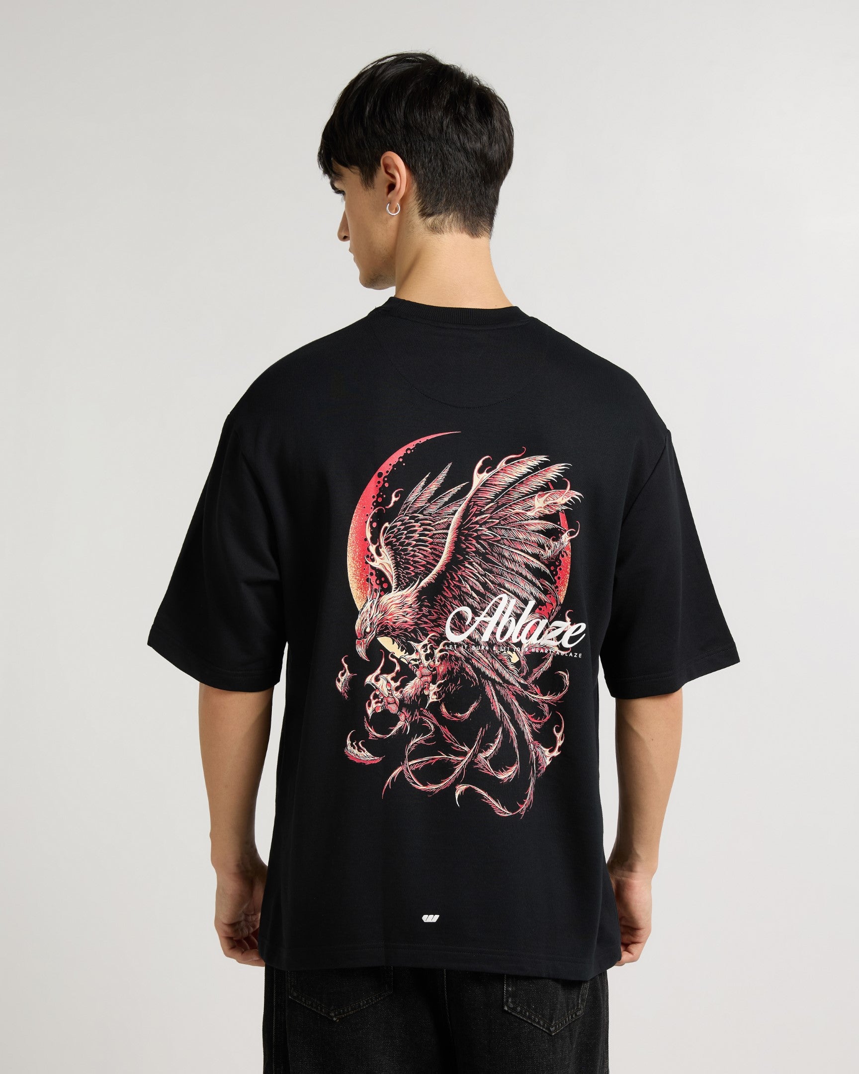 Premium Jet Black Ablaze  Oversized T-shirt