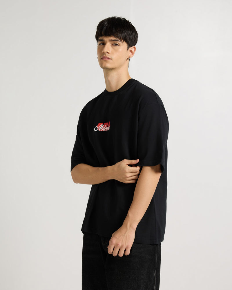 Premium Jet Black Ablaze  Oversized T-shirt Detail view | Weezy
