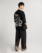 Premium Jet Black - Cold Blooded Oversized T-Shirt Back view | Weezy