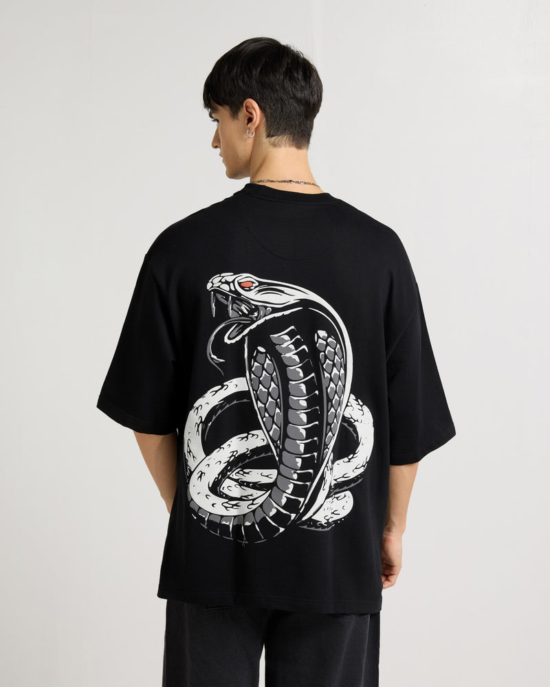 Premium Jet Black - Cold Blooded Oversized T-Shirt Front view | Weezy