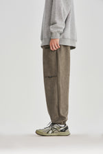 Suade Brown Jogger Pants Detail view | Weezy