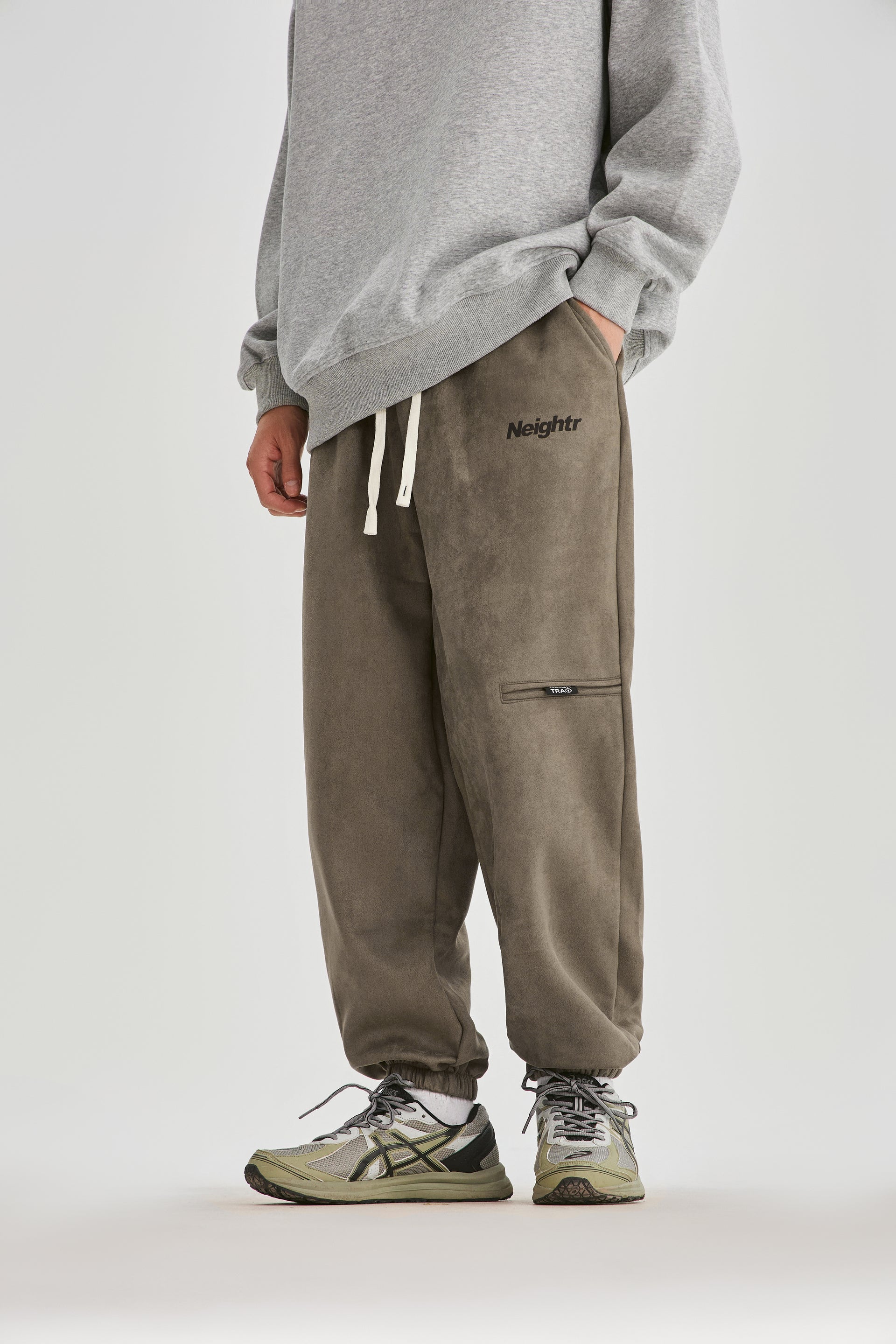 Suade Brown Jogger Pants