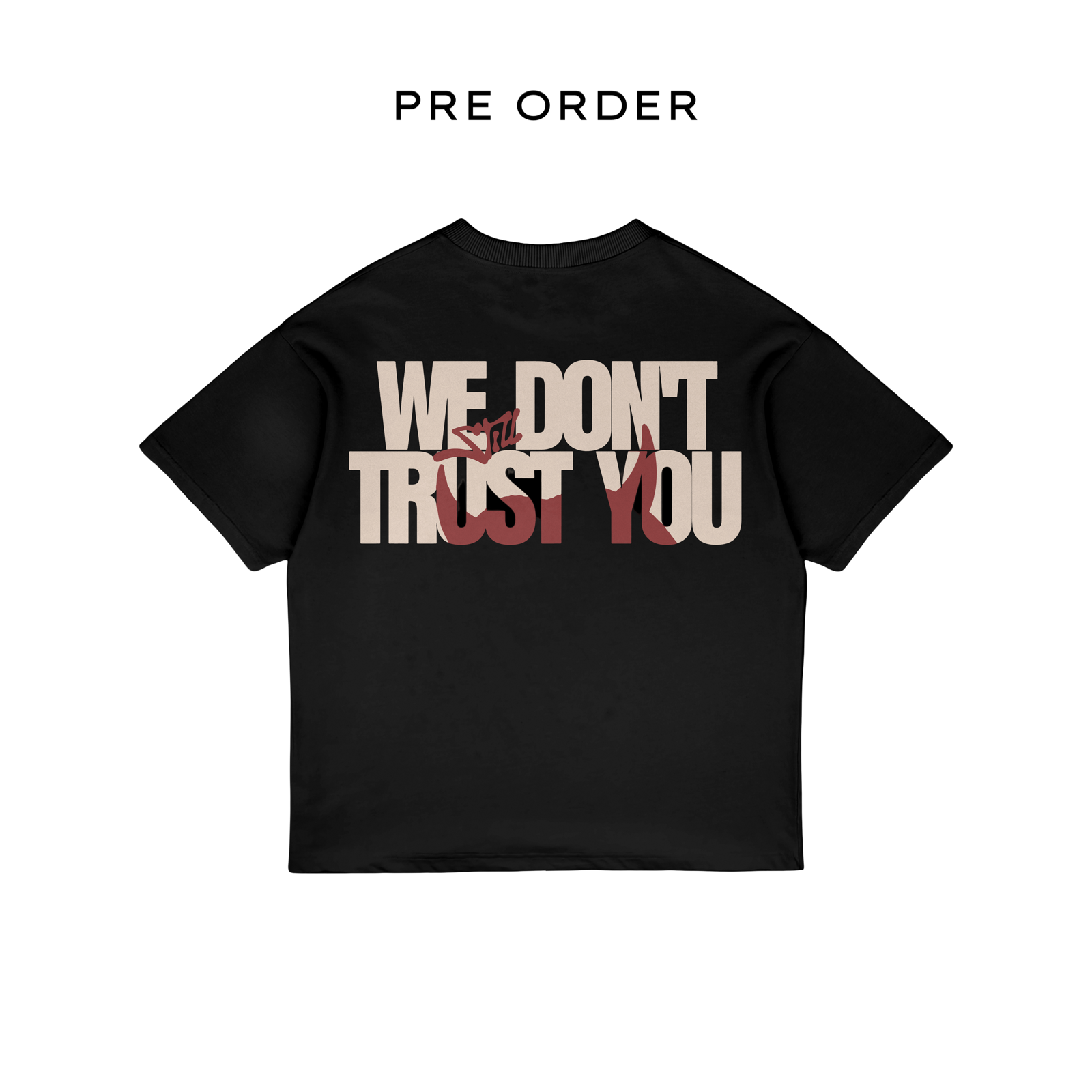 Premium Jet Black Trust You Oversized T-shirt
