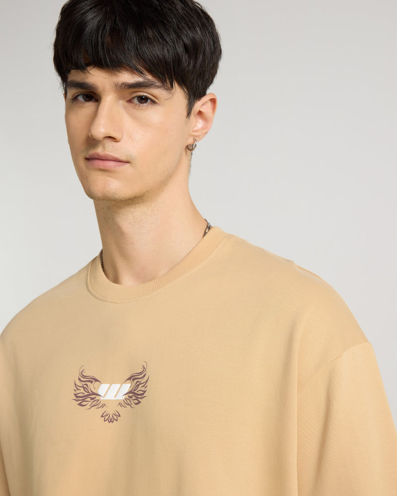 Premium Beige - Nocturnal Oversized T-Shirt Detail view | Weezy