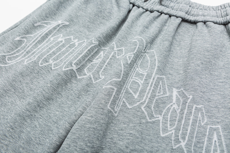 Embroidered Grey Sweatpants Flat lay | Weezy