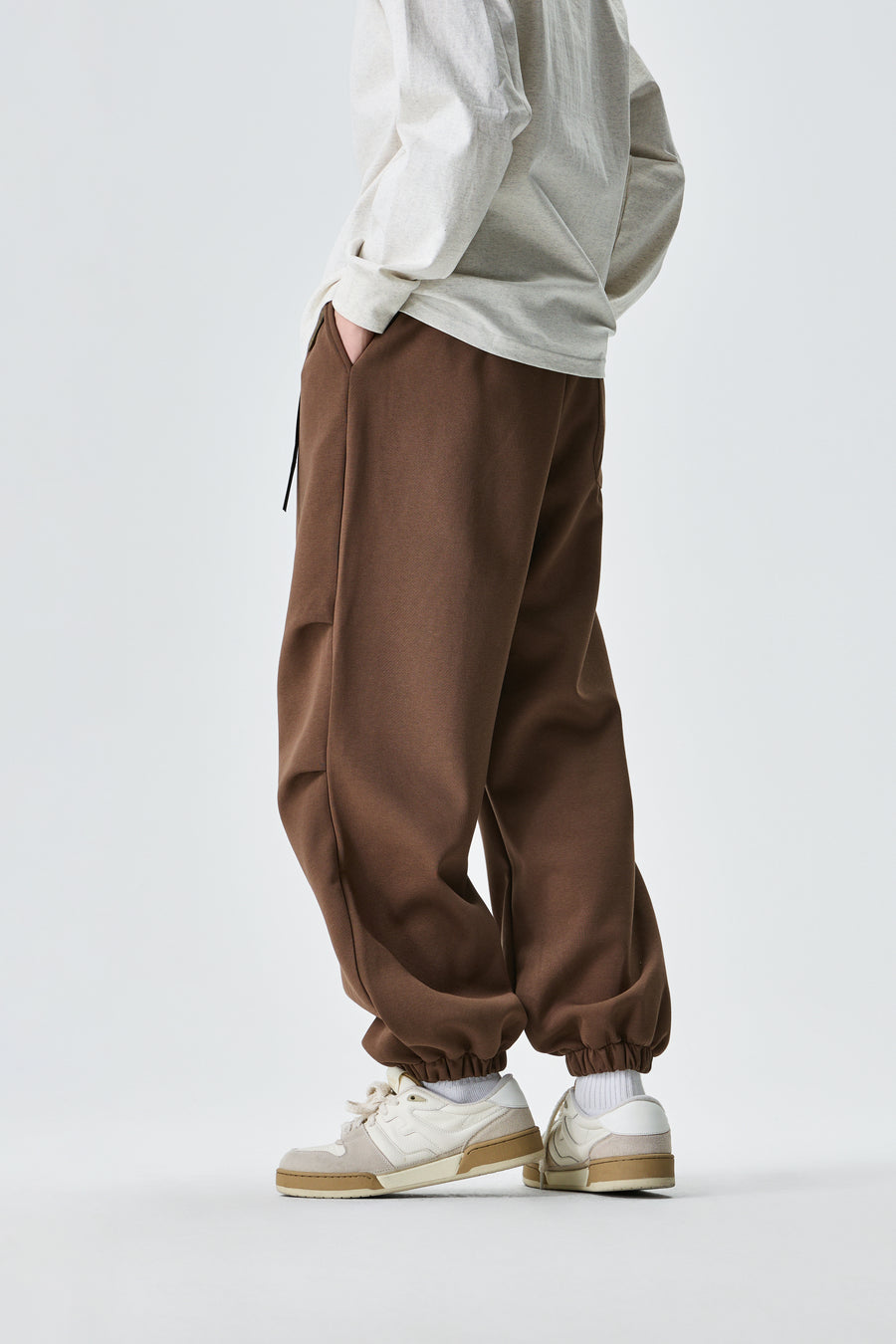 Chocolate Brown Jogger Pants Side view | Weezy