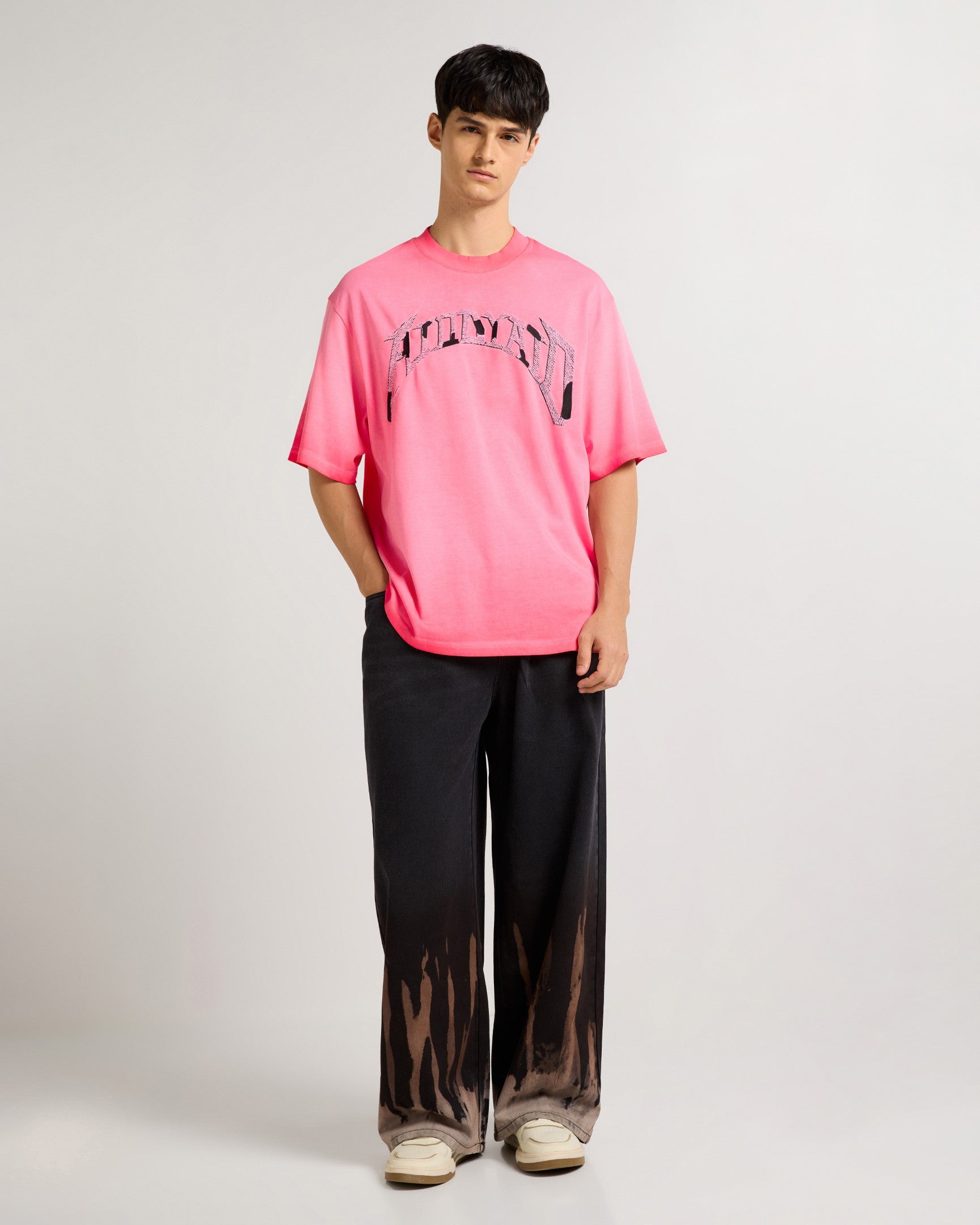 Ombré Pink Embroidered T-Shirt