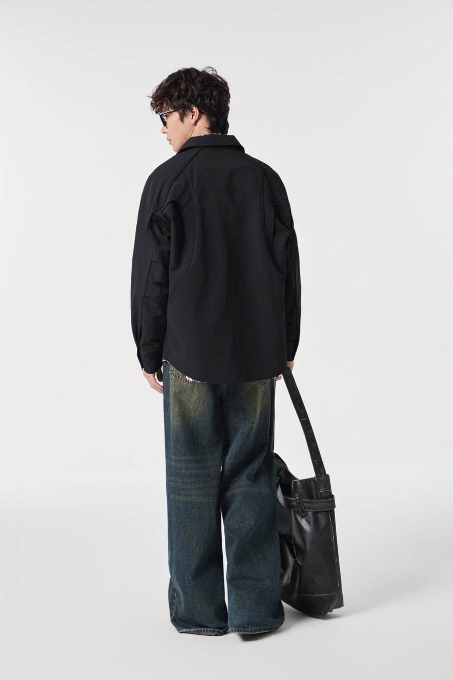 Jet Black Contour Overshirt Lifestyle view | Weezy