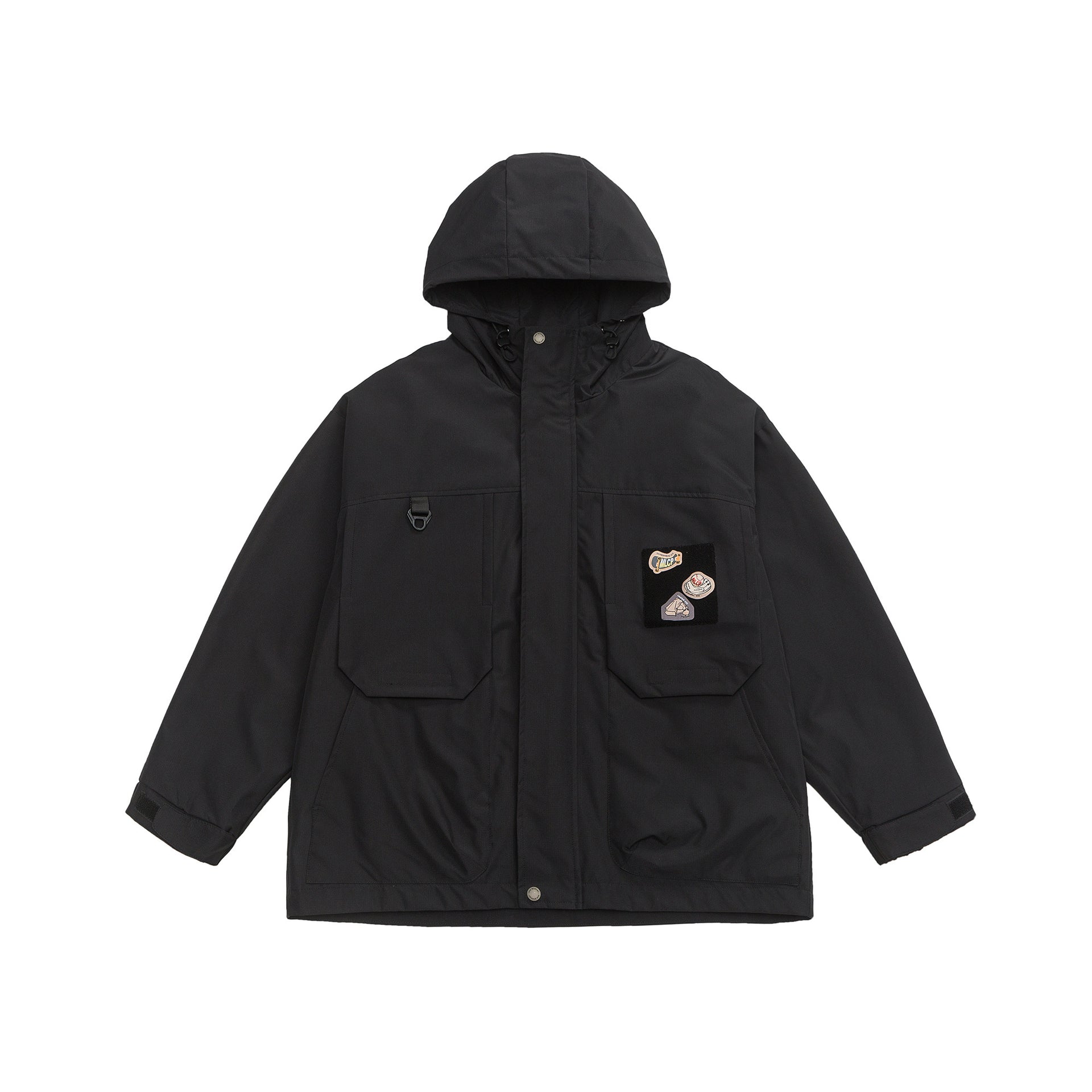 Black Hooded Cargo Jacket