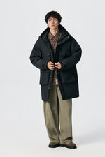 Jet Black Ridge Utility Parka Flat lay | Weezy