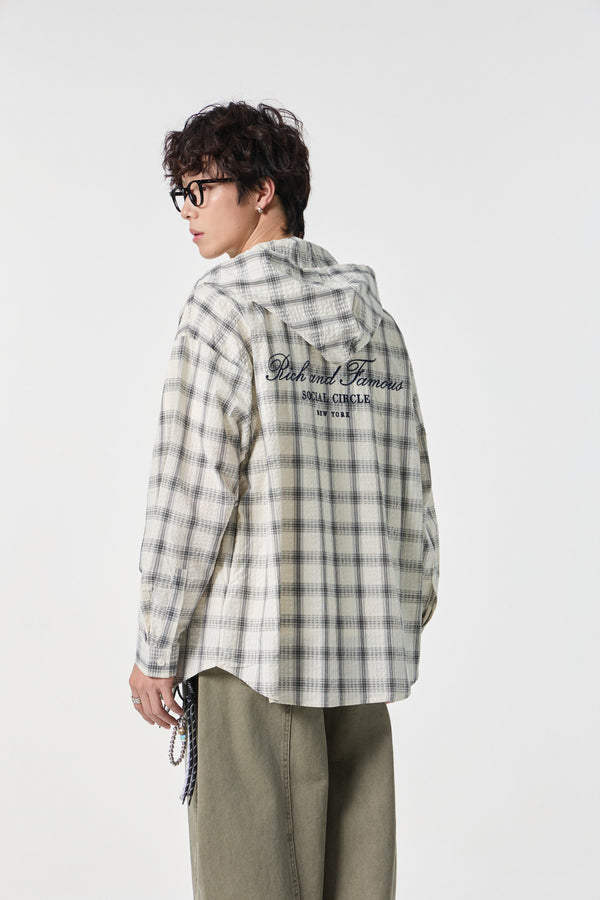Bone Narrative Hooded Shirt Front view | Weezy