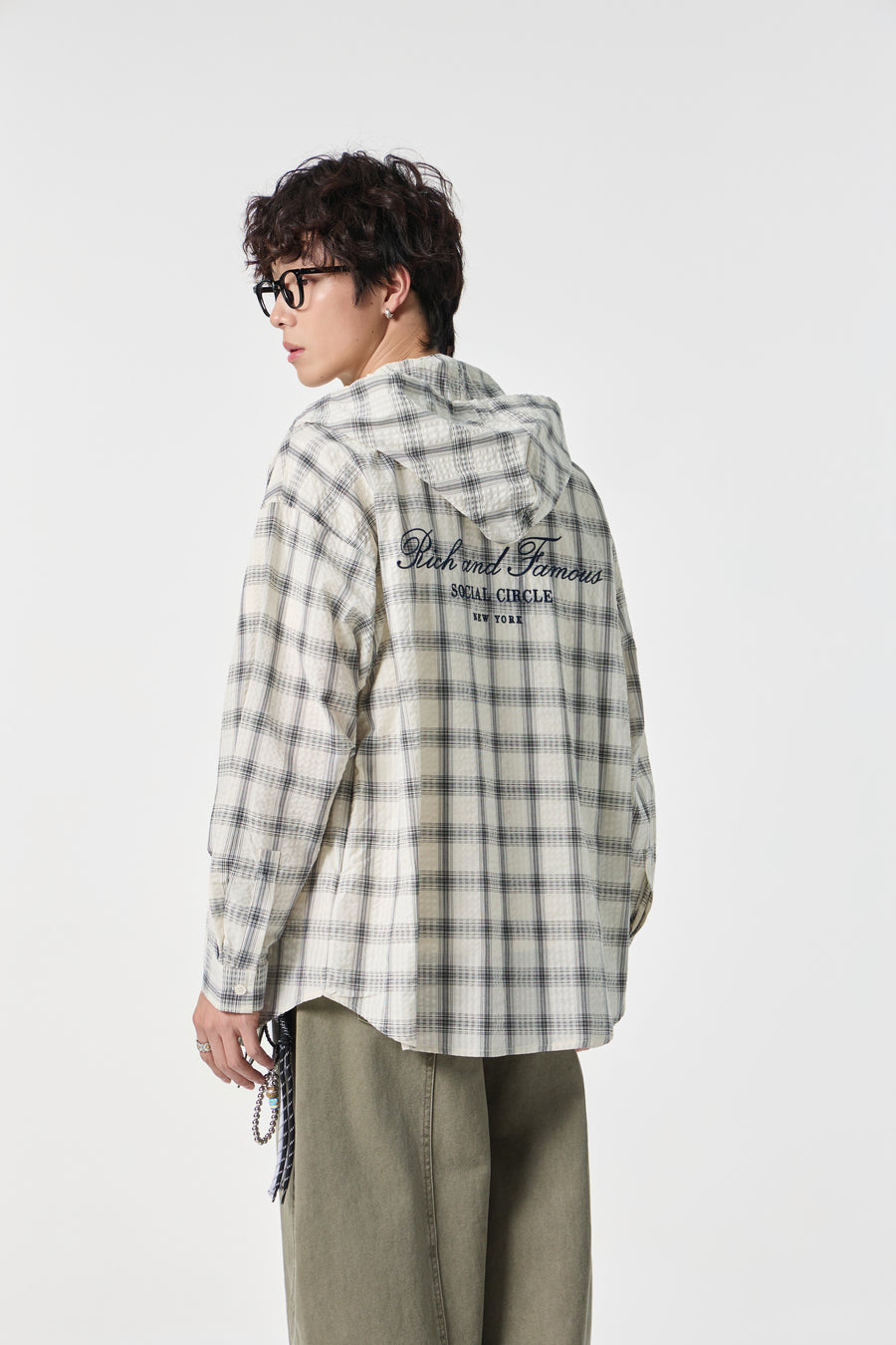 Bone Narrative Hooded Shirt Front view | Weezy