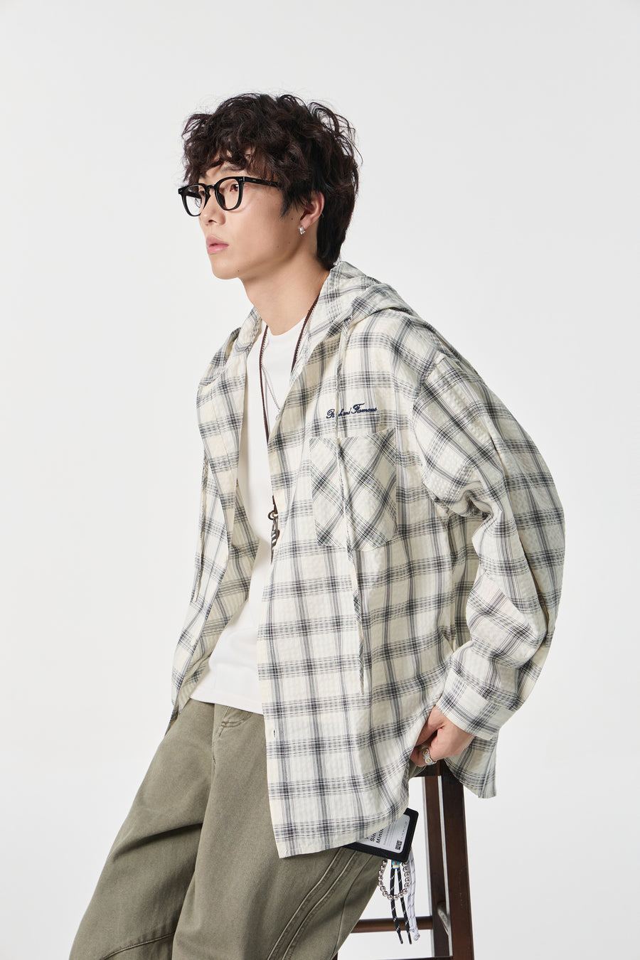 Bone Narrative Hooded Shirt Side view | Weezy