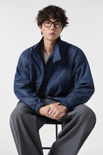 Navy Monolith Overshirt Front view | Weezy