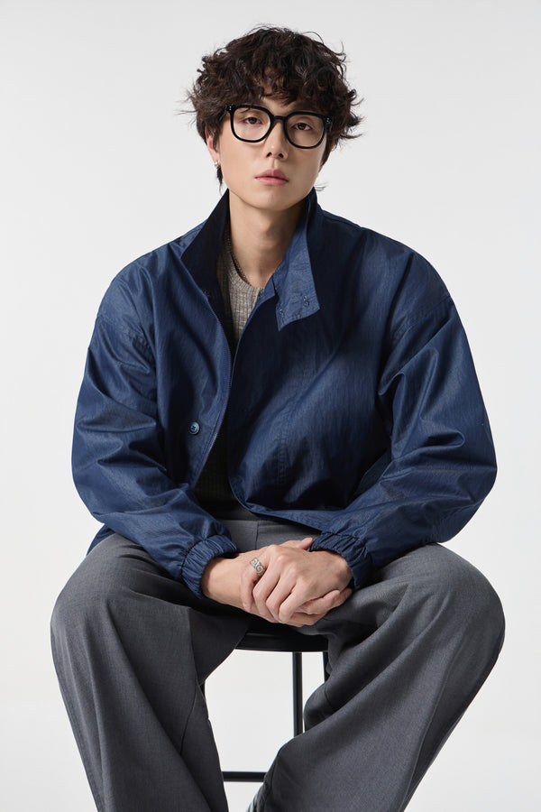 Navy Monolith Overshirt Front view | Weezy