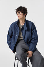 Navy Monolith Overshirt Model view | Weezy