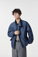 Navy Monolith Overshirt Flat lay | Weezy