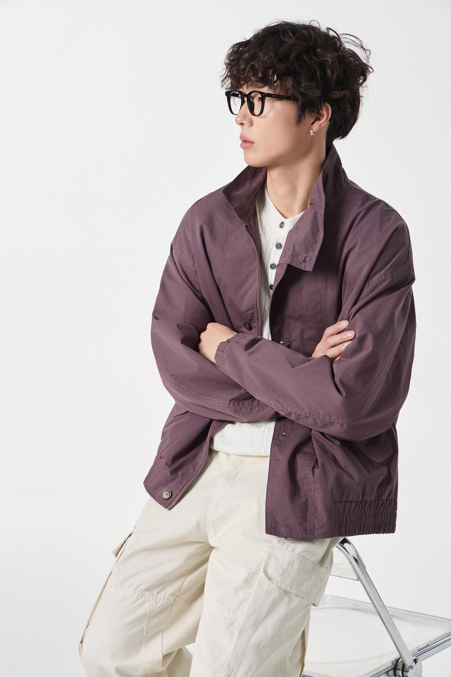 Mulberry Monolith Overshirt Lifestyle view | Weezy