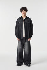Noir-Wash Paneled Shirt View 16 | Weezy