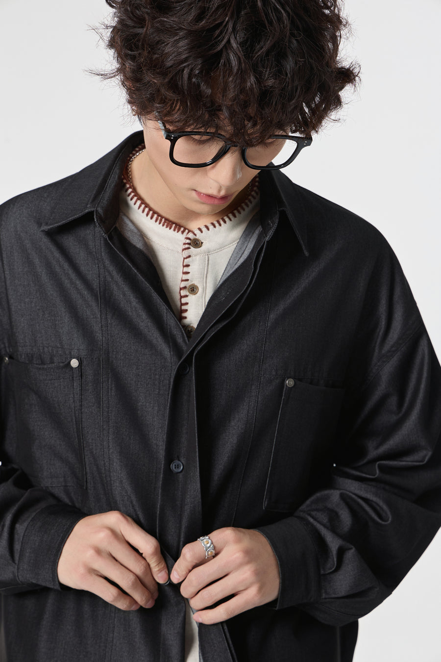 Noir-Wash Paneled Shirt Back view | Weezy