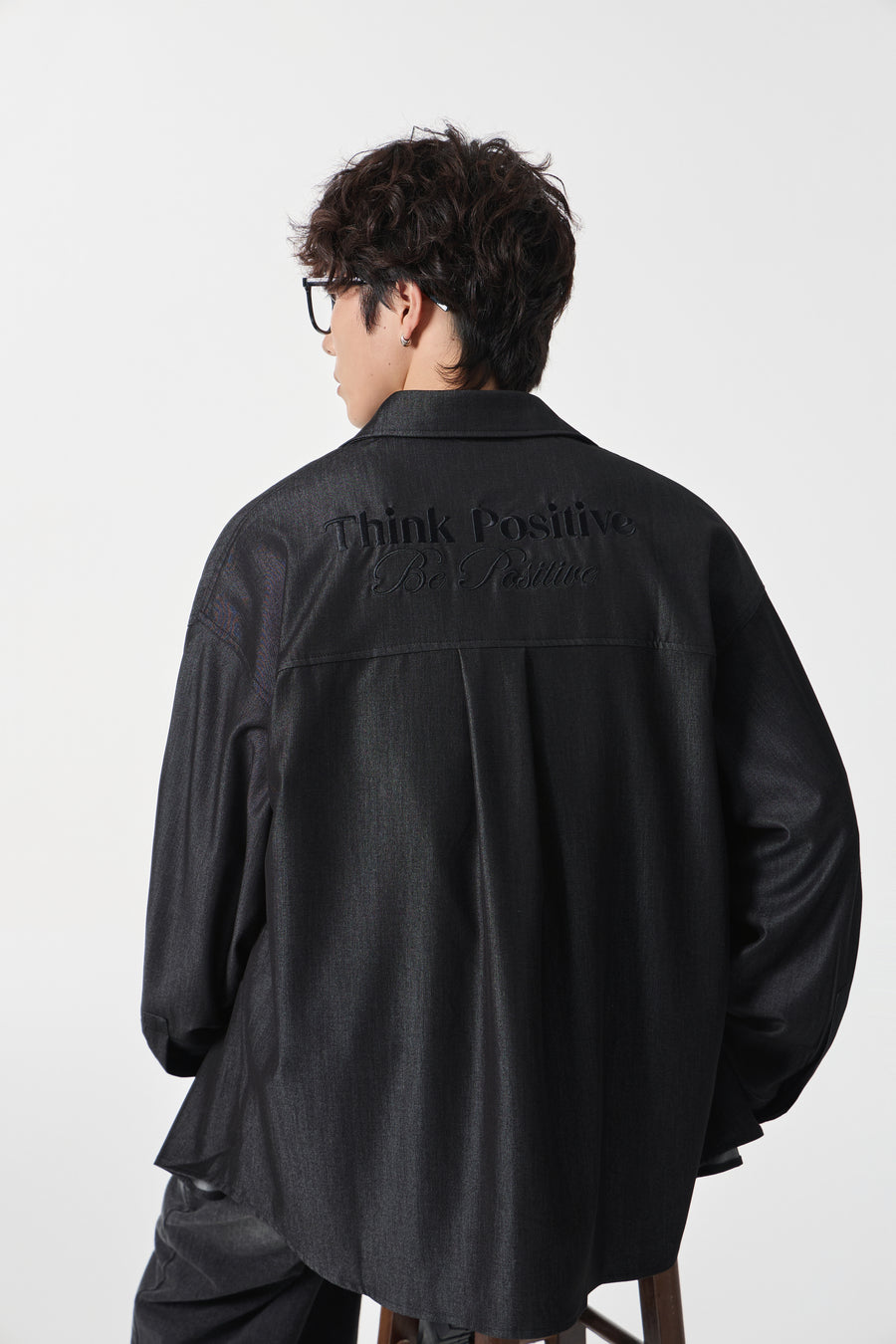 Noir-Wash Paneled Shirt Model view | Weezy