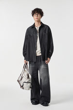 Noir-Wash Paneled Shirt View 9 | Weezy