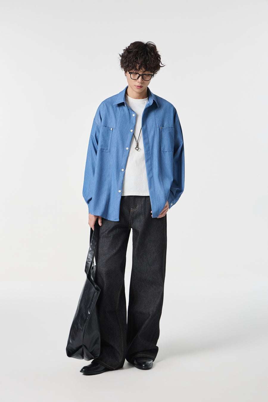Ocean-Wash Paneled Shirt Flat lay | Weezy