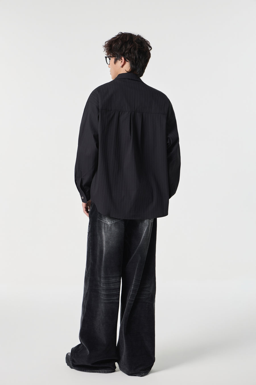 Noir Pinstripe Overshirt View 10 | Weezy