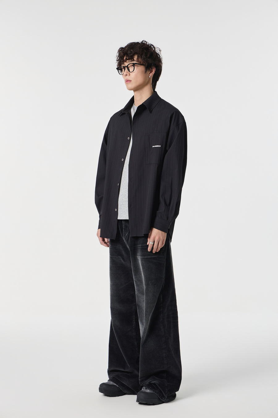 Noir Pinstripe Overshirt View 11 | Weezy