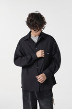 Noir Pinstripe Overshirt Lifestyle view | Weezy