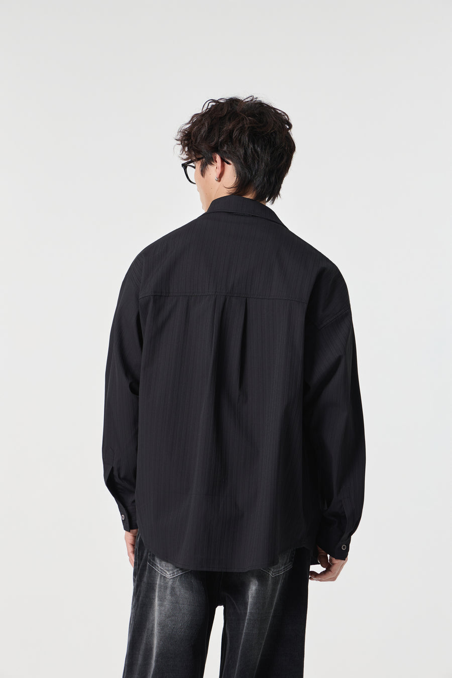 Noir Pinstripe Overshirt View 9 | Weezy