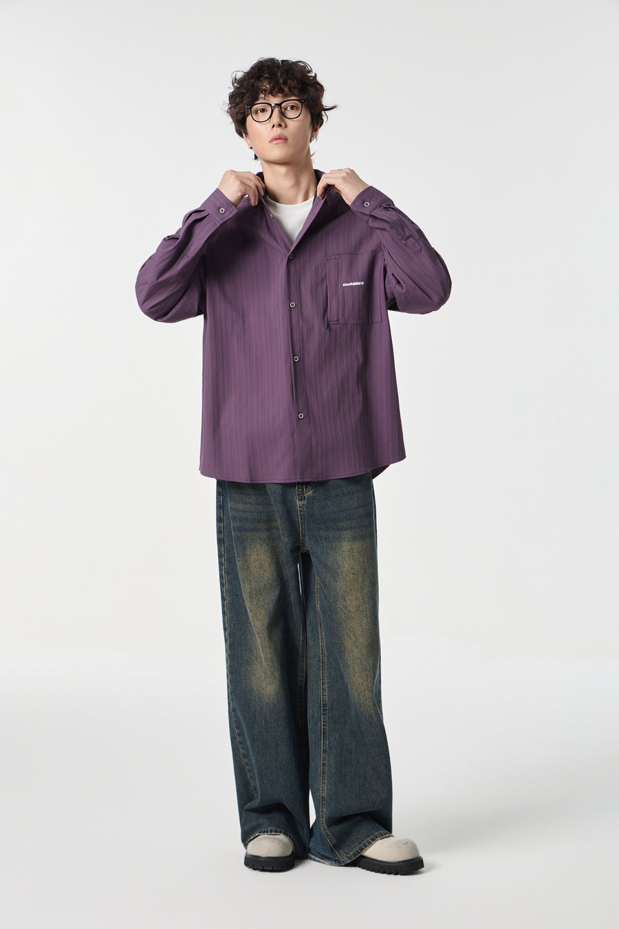 Plump Pinstripe Overshirt Flat lay | Weezy