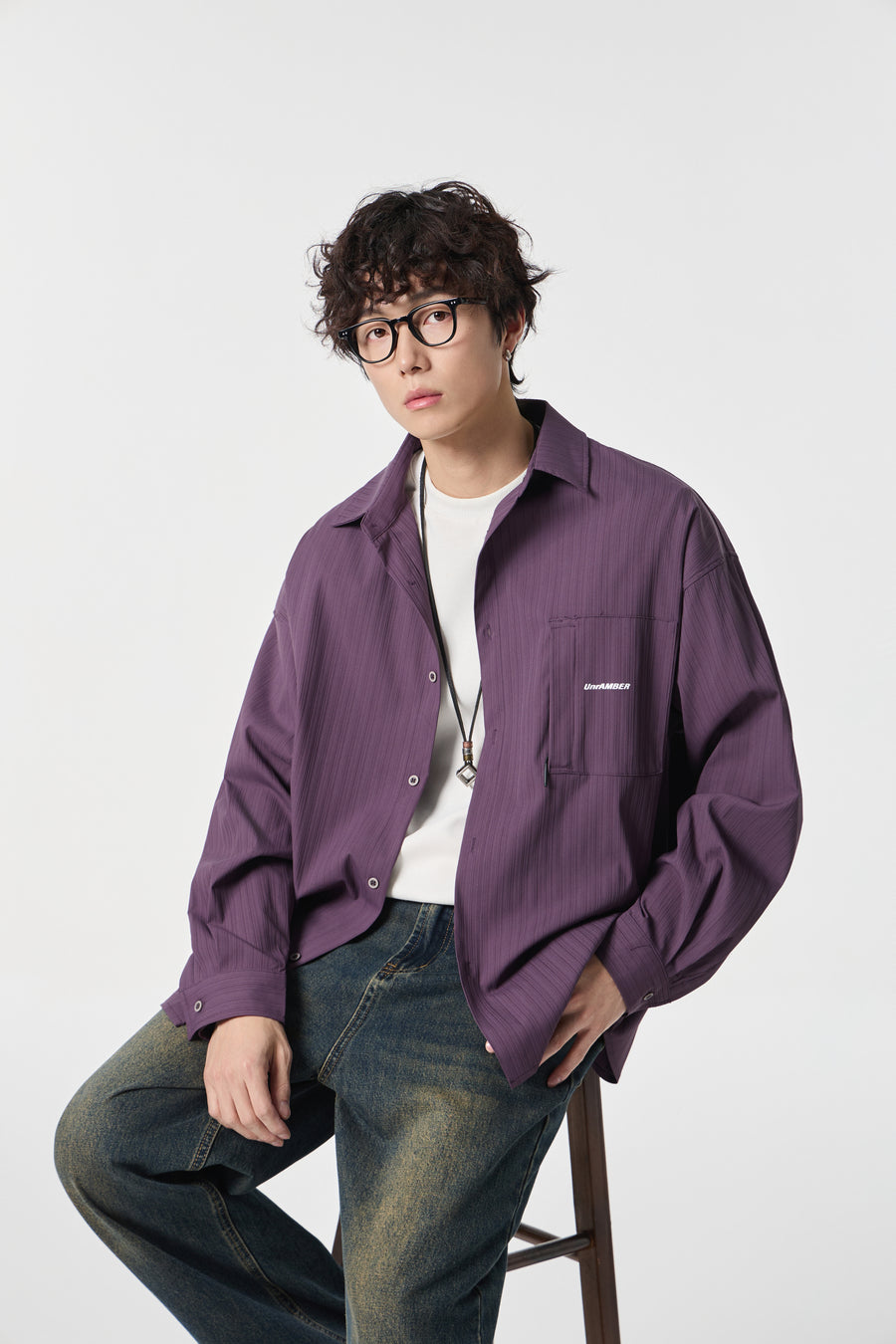 Plump Pinstripe Overshirt Close-up | Weezy