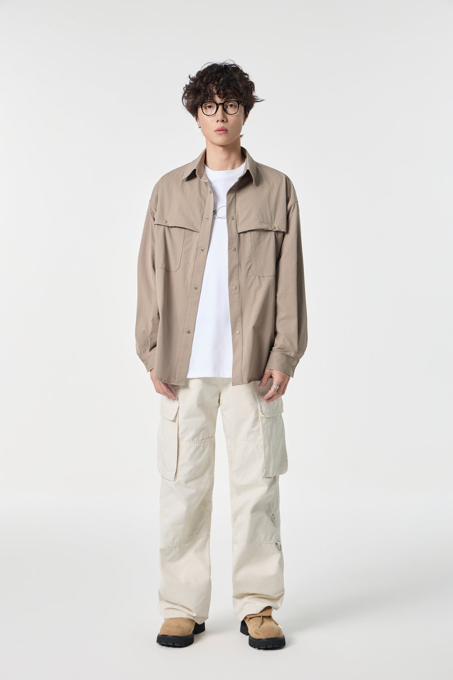 Beige Clean Field Overshirt View 14 | Weezy