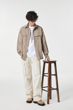Beige Clean Field Overshirt Close-up | Weezy